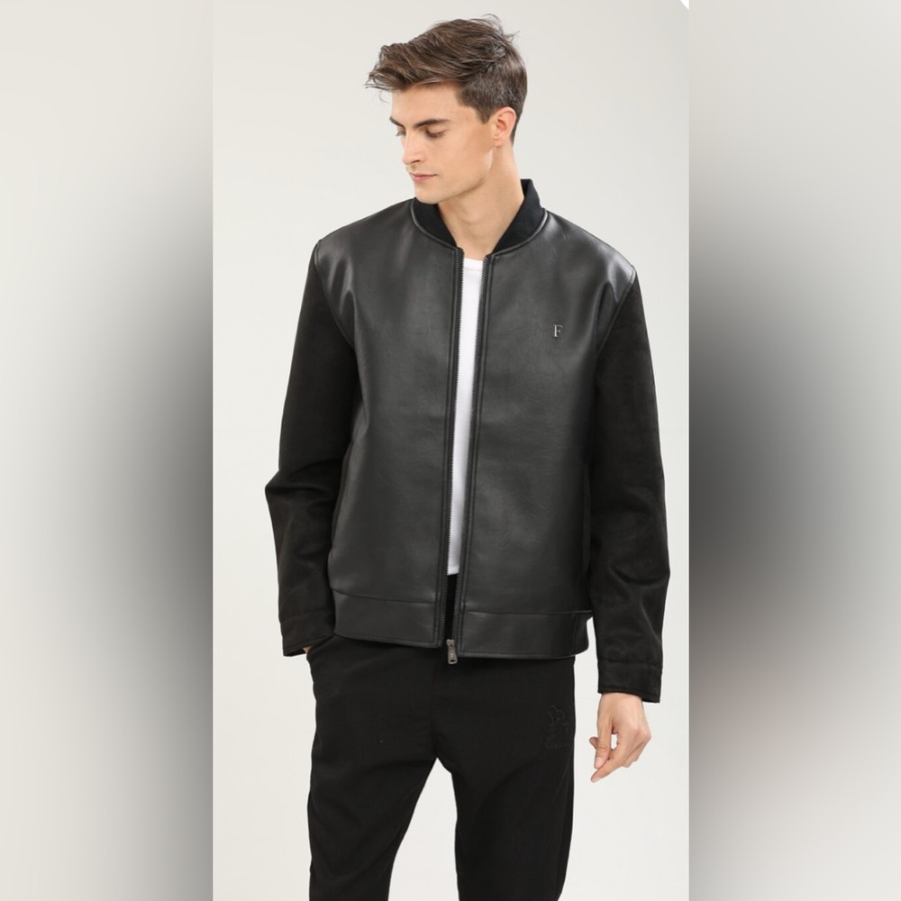 F leather men’s jacket